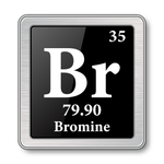 Image of Bromine on the periodic table of elements