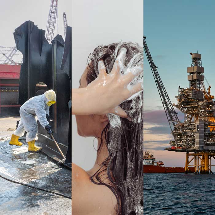 Home, Industrial and Institutional Cleaning, Oil and Gas and Beauty and Personal Care product icon.
