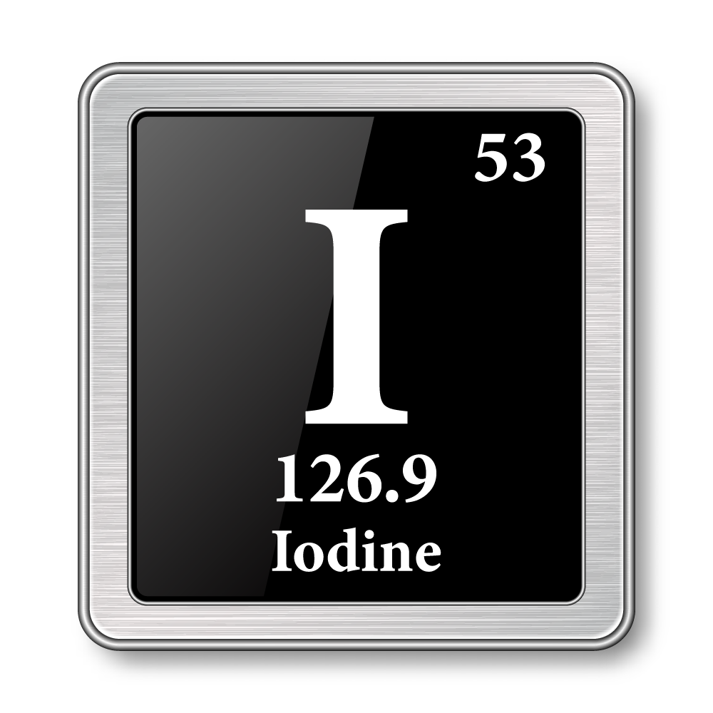 Periodic chart element icon of Iodine.