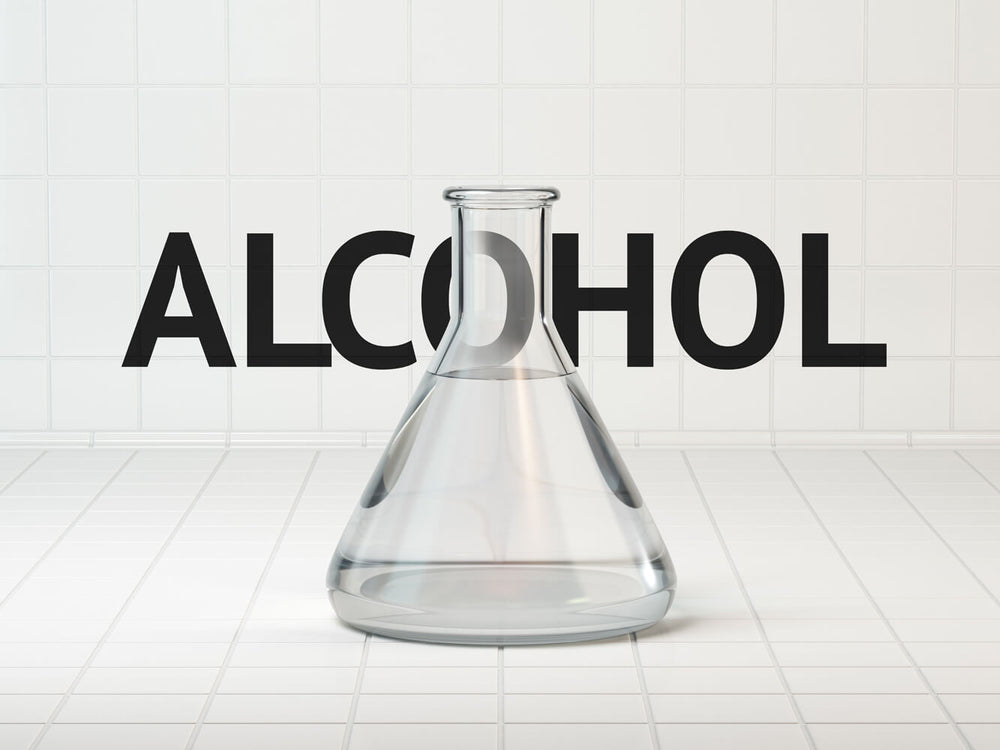 Image of a beaker filled with Alcohol. 