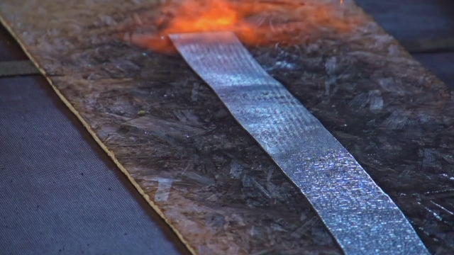 Fire test on a flame retardant strip utilizing Bromine in BFR's.